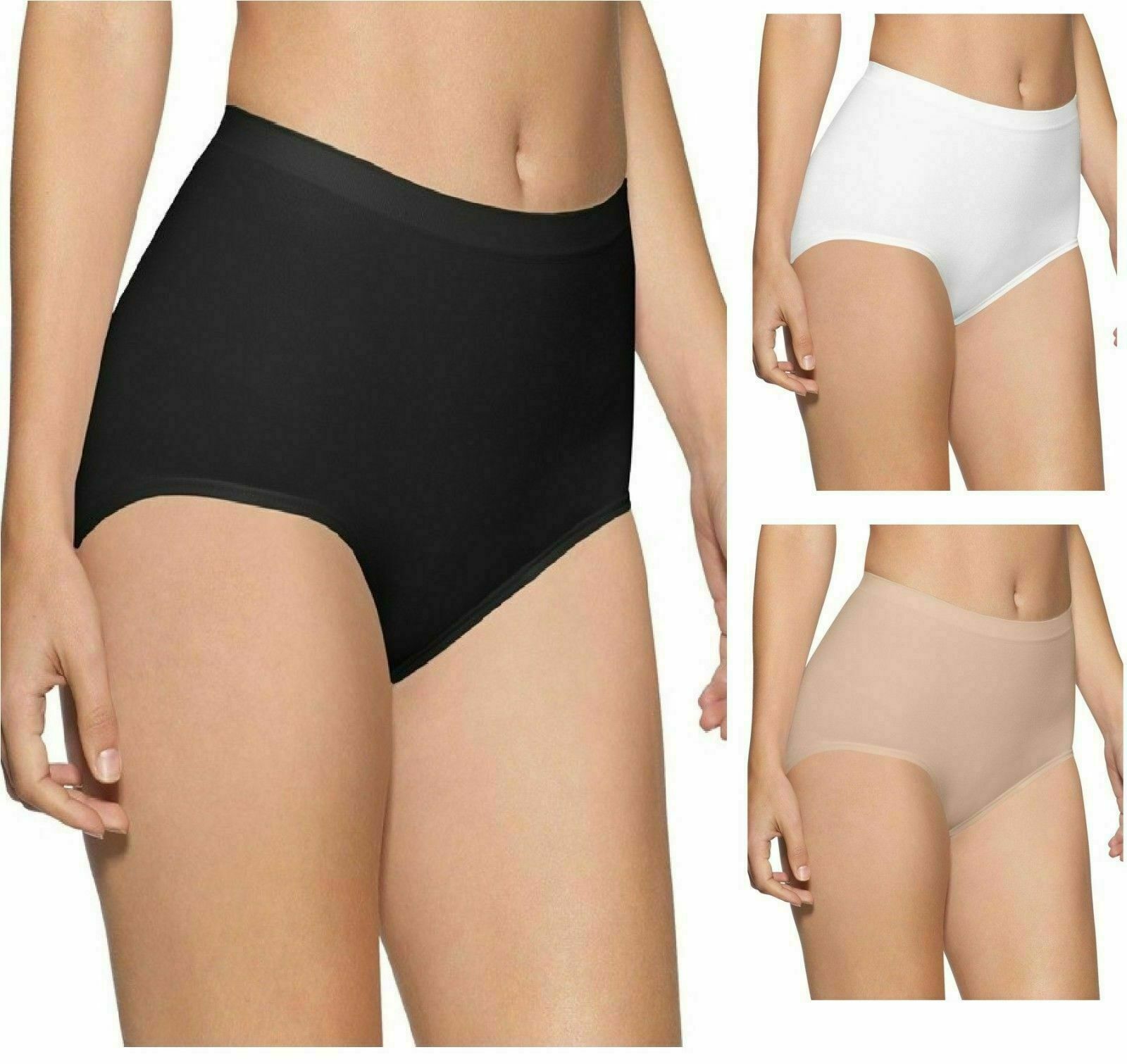 Ladies Control Pants Brief Seamless Maxi Slimming Firming Knickers S M L Black