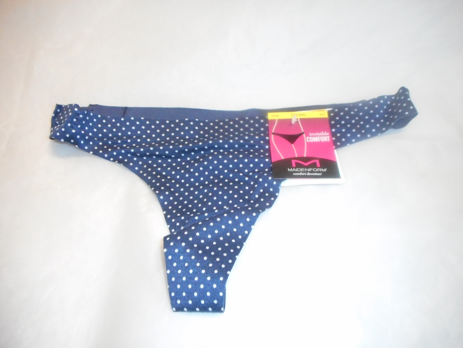 Maidenform Women’s Blue Pol Ka Dot Thong Panty MEDIUM