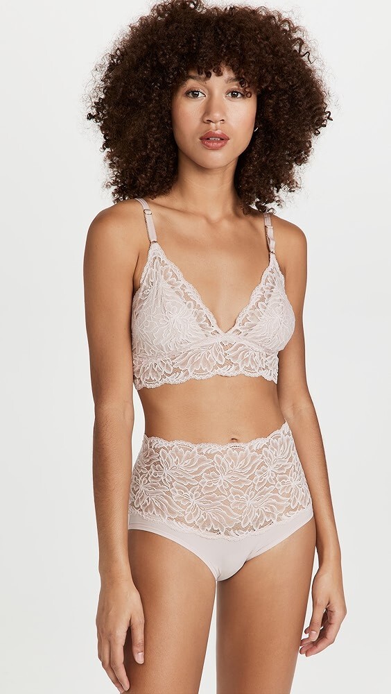 Natori L101108Womens Rose Beige Lace Trim Embolden Brief Size Medium