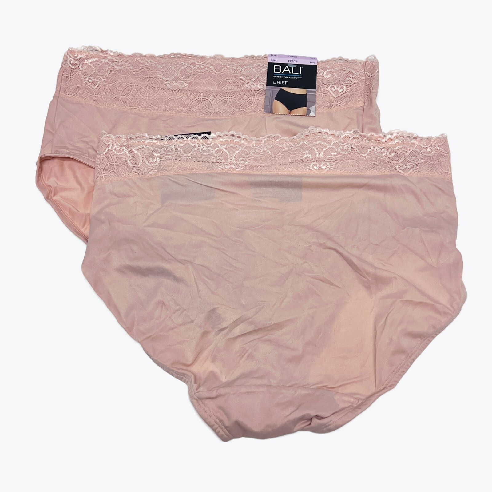 2 Bali Passion for Comfort Brief Panty M 6 DFPC61 MEDIUM NWT 2 PACK