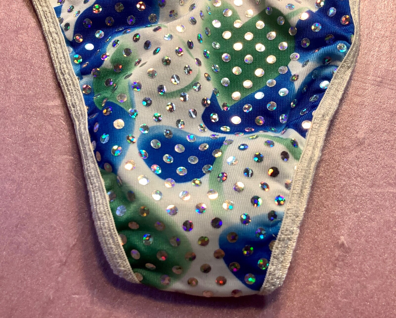 Women Panties,Thongs Size L/7 Large Multicolor Metallic Dots W/decoration Myanma