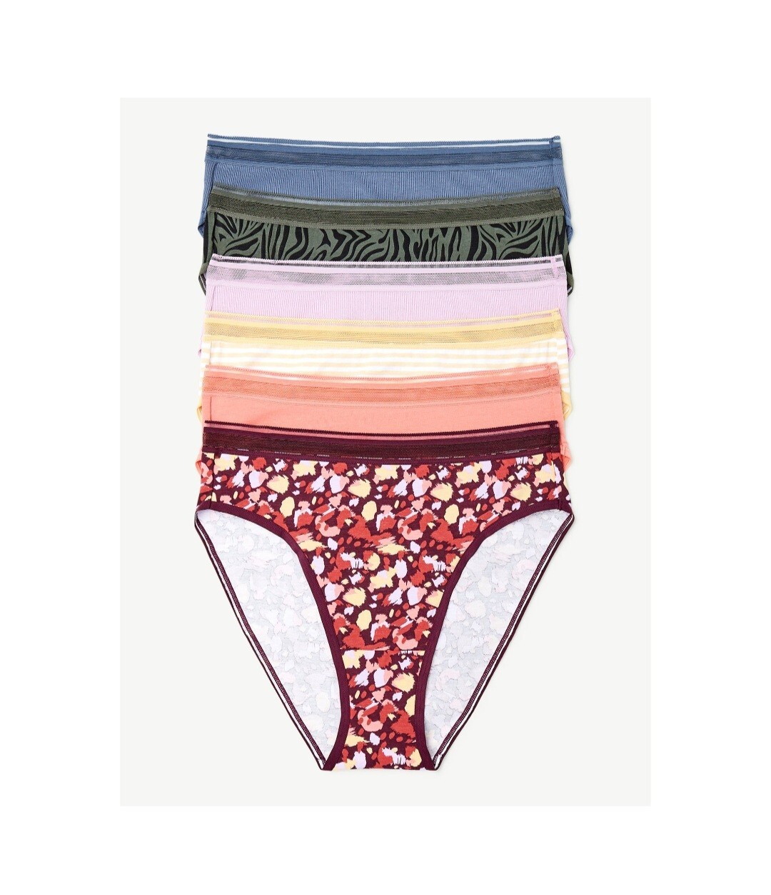 Joyspun Women’s Seamless High Cut Bikini Panties Small (4-6) Mixed print NEW