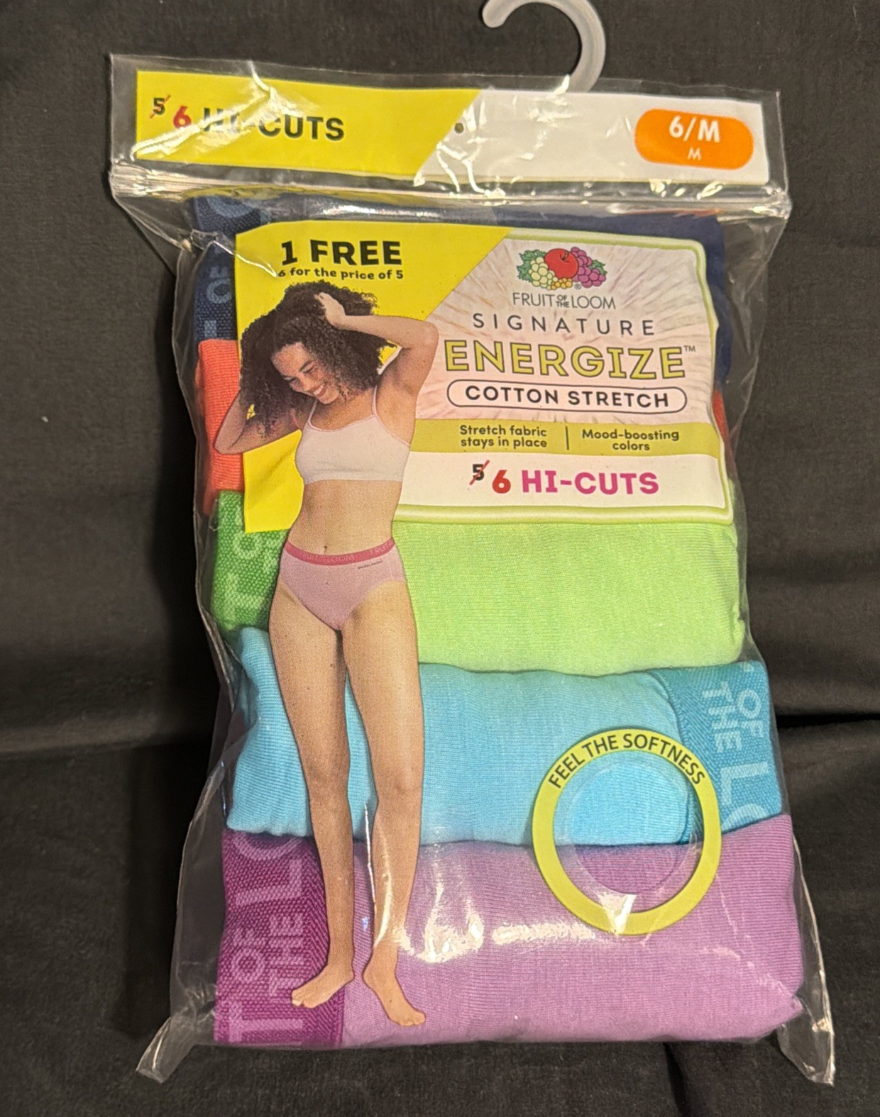 Fruit Of The Loom Signature Women’s Energize Hi-Cut Panties stretch 6/M NWT