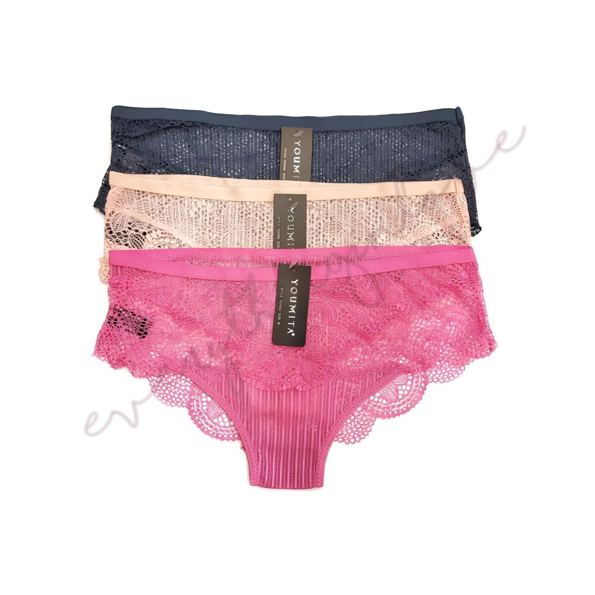 Youmita Allover Lace Mesh Sexy Cheeky Hipster Knicker Panties Underwears