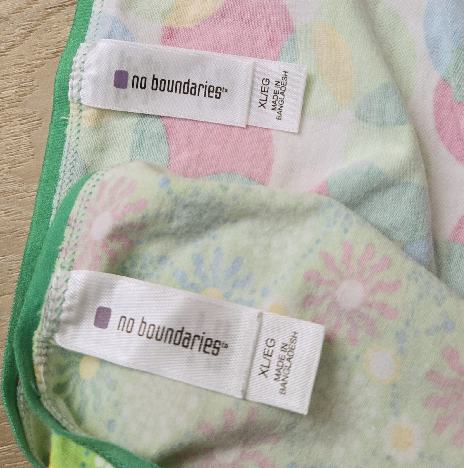 Lot of 2 Vintage No Boundaries Geometric Dots Floral Cotton Hipster Panties XL