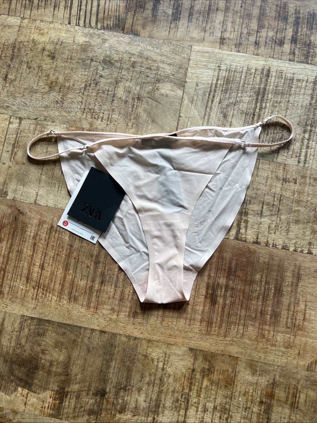 Zara Pale Pink Panty Lingerie NWTs Size Small Metal Rings