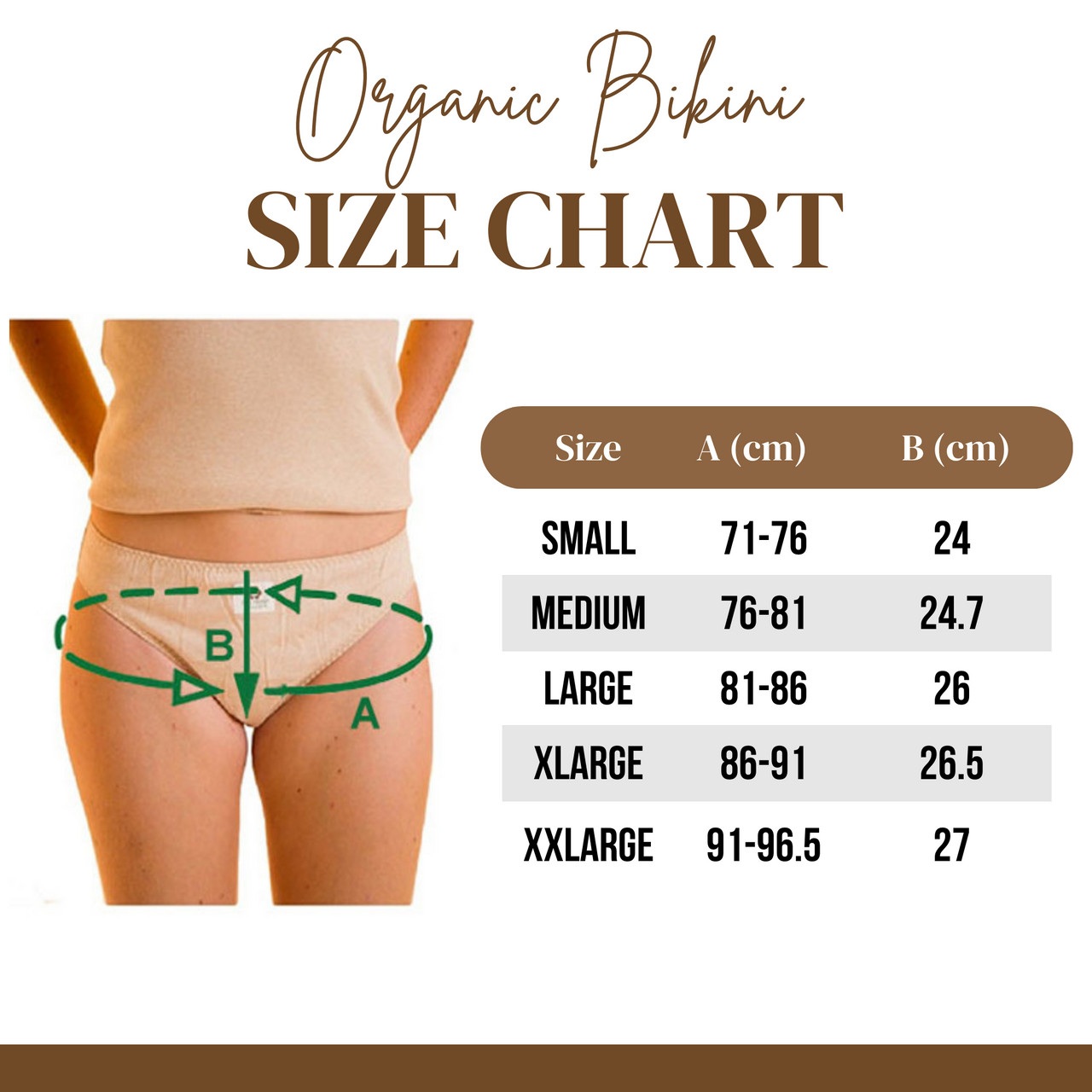 100% Organic Cotton Womens Underwear Bikini Sustainable Sexy Panty White XXLarge
