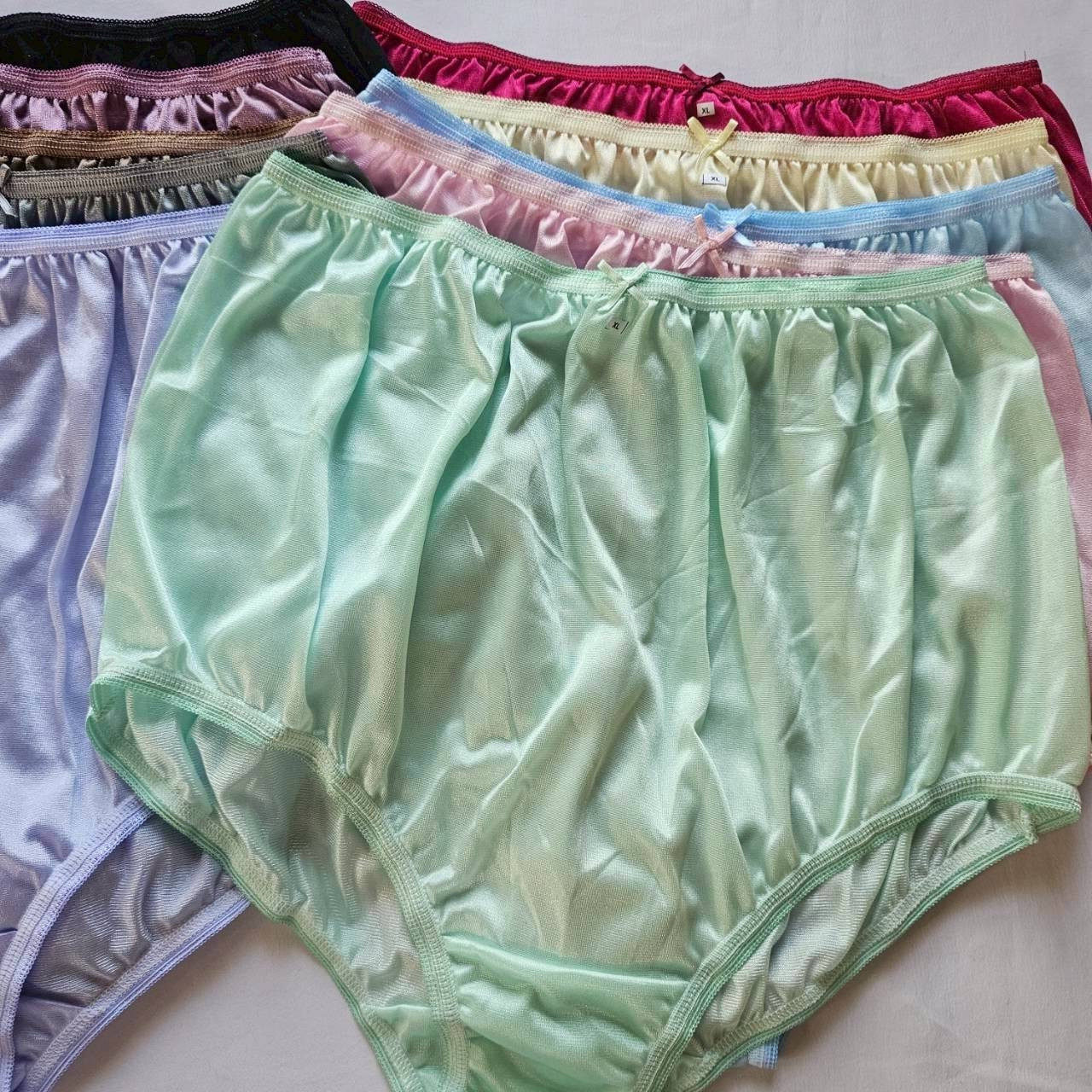 17 Big Underwear Nylon Granny Panties soft Silky Briefs Woman High Waist 42″-50″