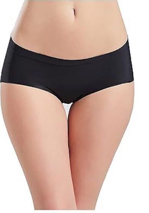 PLUMS Co.Women’s 3 Pack Black Pink Blue Laser-Cut Seamless Hipster Brief Panties