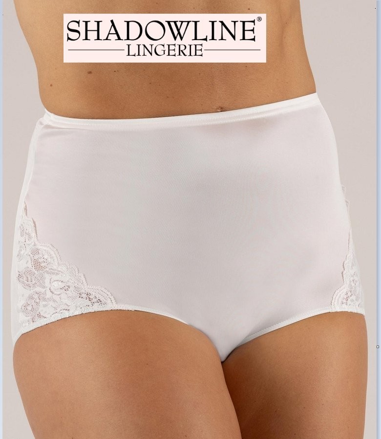 3 Pair Size 9 White ShadowLine Hidden Elas. Classic Brief Lace Insert FREE SHIP