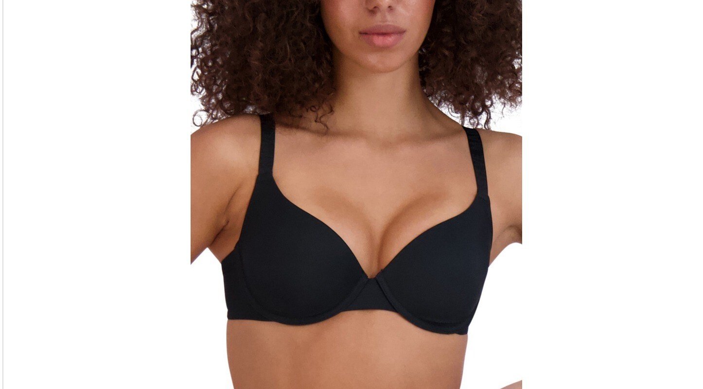 Steve Madden Women’s Demi Logo-Strap T-Shirt Bra SM12153 – Black