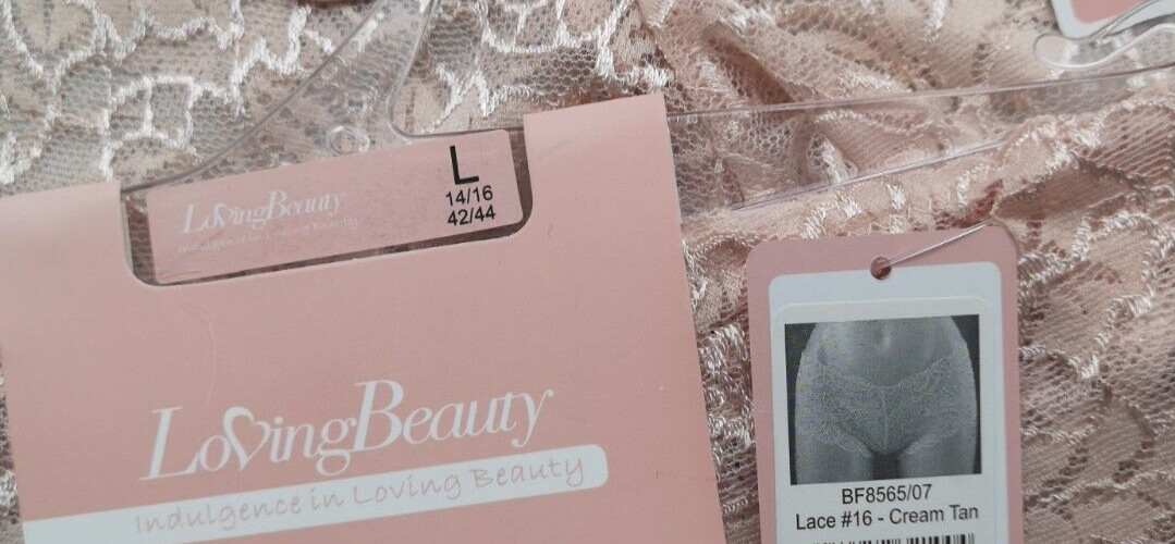 Ladies Loving Beauty Set of 2 Pretty Lace Sheer Knicker Shorts Size 14/16 (L)