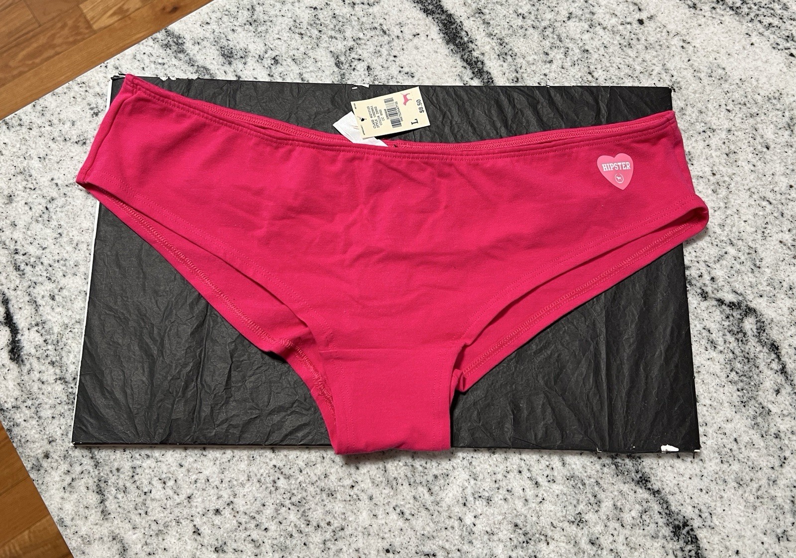 NWT RARE L Victoria’s Secret PINK Ruched Back Hipster panties Vintage LARGE VTG
