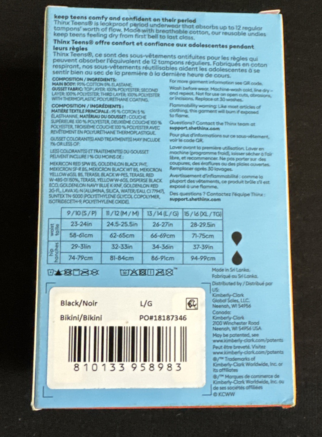 Thinx Teens Leakproof Period Underwear, 13/14 L/G