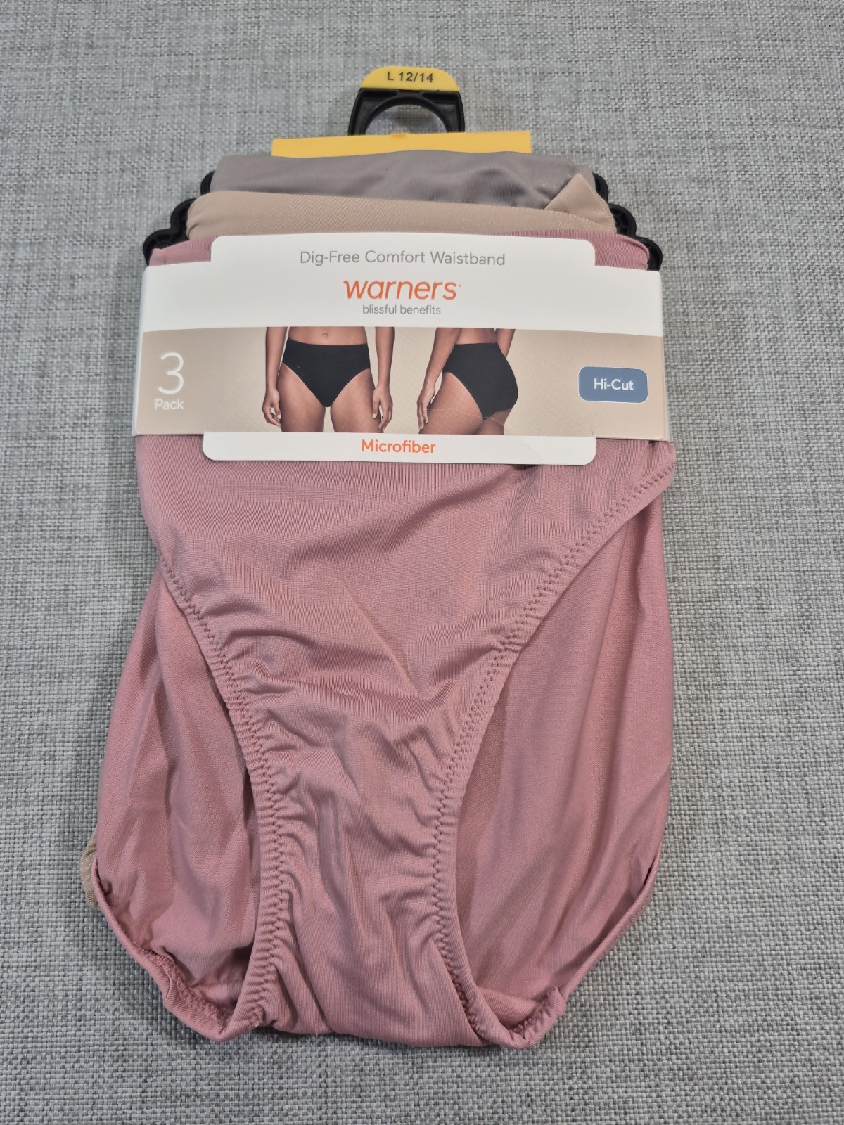Warners Dig-Free Comfort Waistband Hi-Cut Microfiber Women’s Size Large 12/14