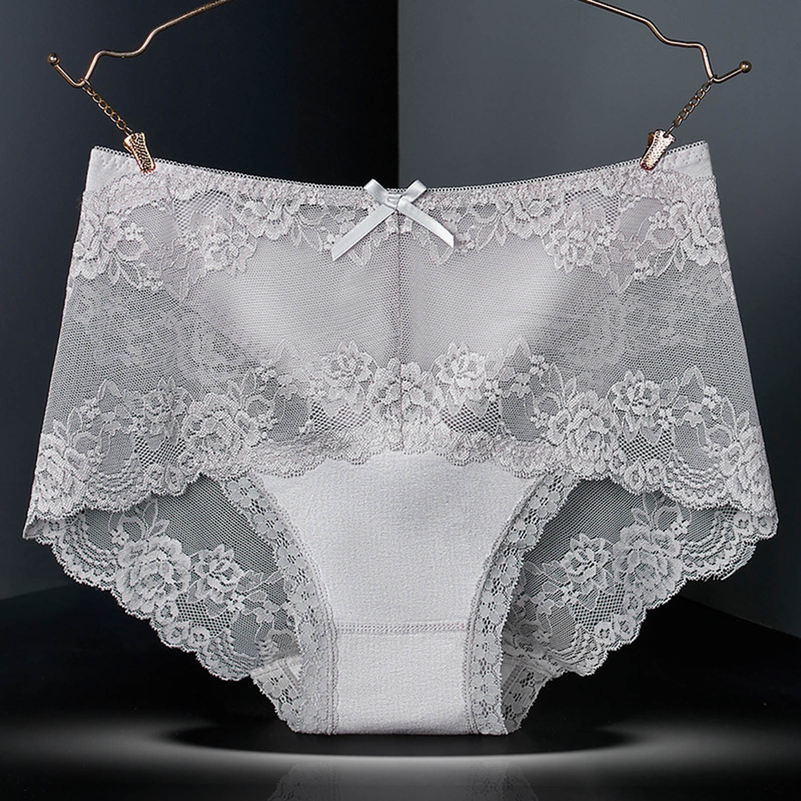 Women Mid High Waist Lace Panties Tummy Control Butt Lifter Seamless Briefs Sexy