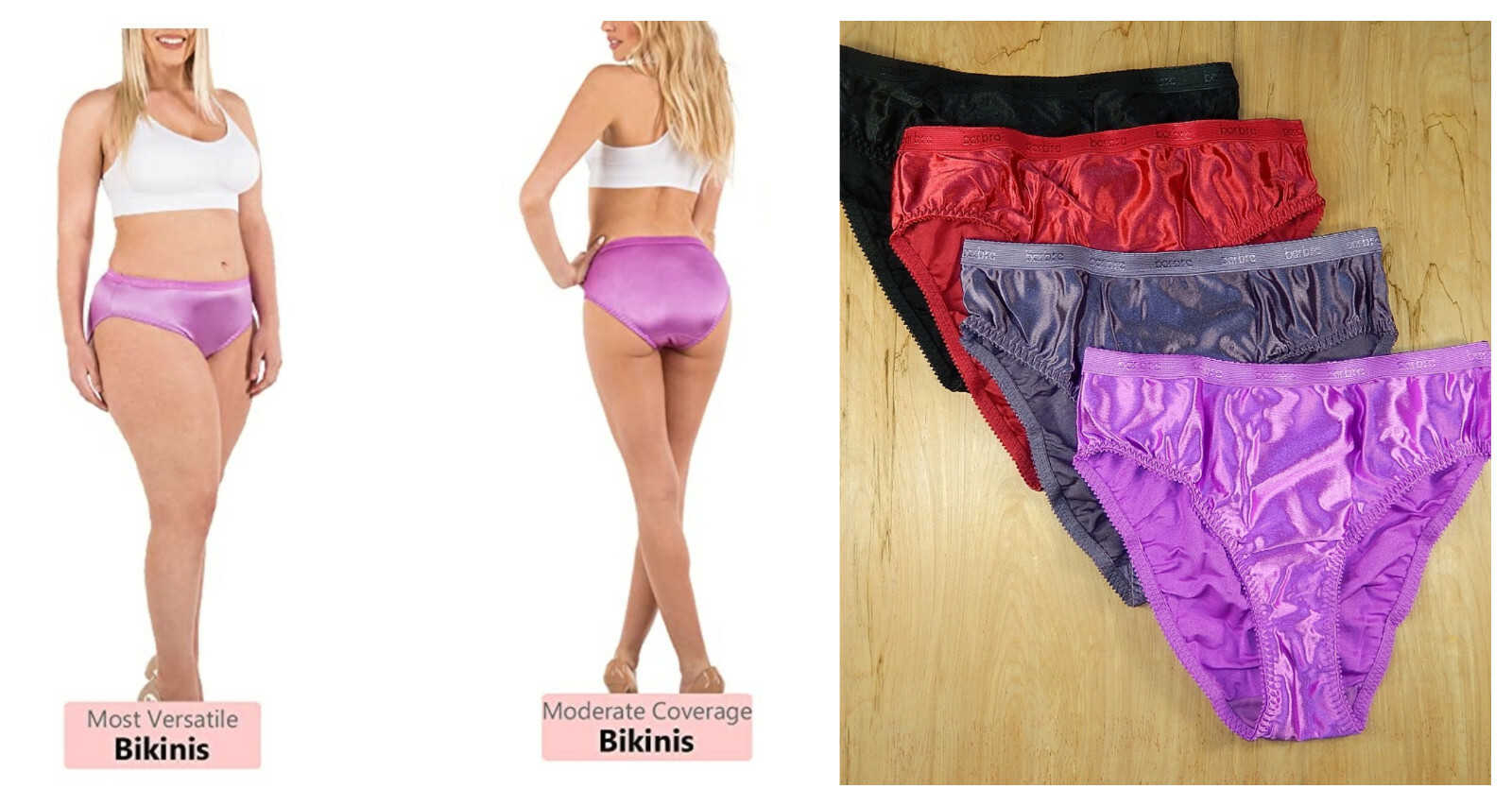 4 Pk High Cut Liquid Wet Look SATIN Panties Shiny Sissy Bikini Lot M-XL 2XL-5XL