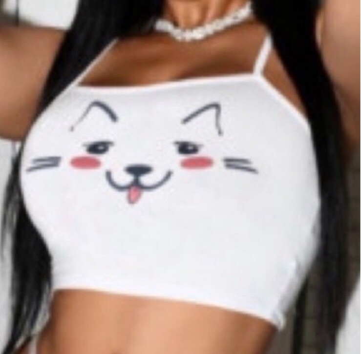 Adorably Sexy Cartoon CAT 🐈‍⬛ With Ears & Pink Eyes & Face Grey Short/Underwear