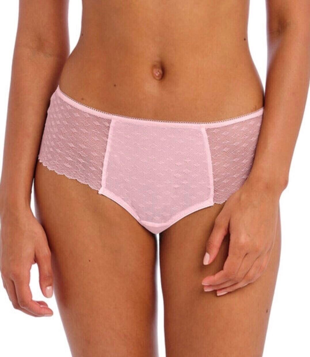 Freya Signature Short Brief Knickers Barely Pink Size S 10 12 Lace 400580 New