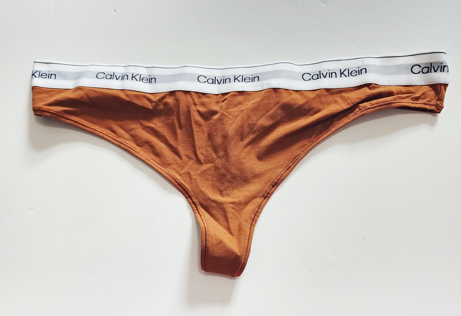 Calvin Klein Womens Plus Size Modern Natural Thongs Underwear Bronze QF7046 Sz2X