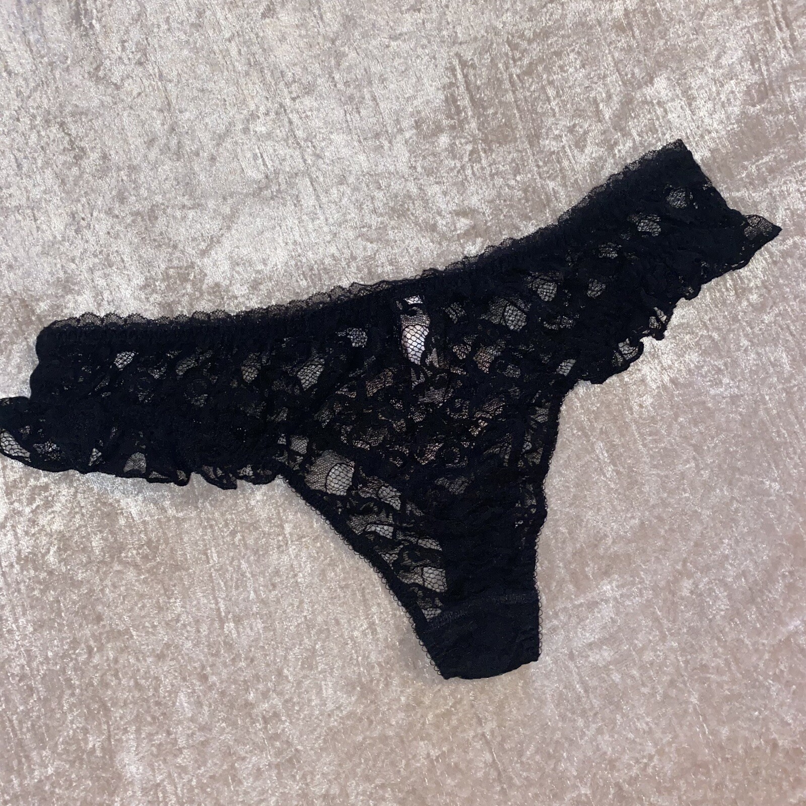 Agent Provocateur Anna Black Lace Itsy Cheeky Sexy Sheer Brief Margot AP 4 UK 12
