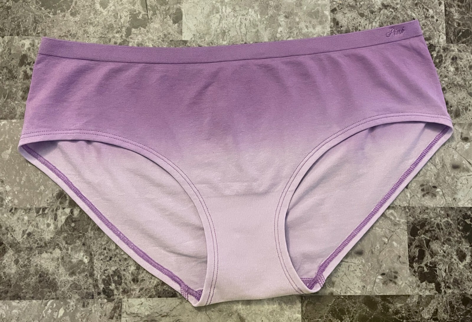 NWT VICTORIA’S SECRET PINK PURPLE OMBRE STRETCH SEAMLESS HIPHUGGER PANTIES