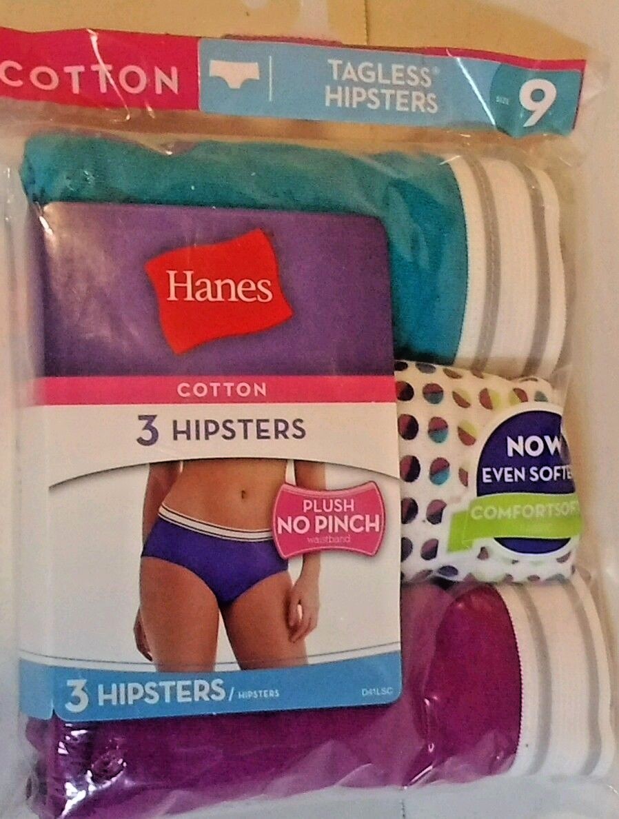 Hanes Ladies Cotton Hipsters Choice 5, 6,7,8,9 or 10 New 3 pack Random Colors