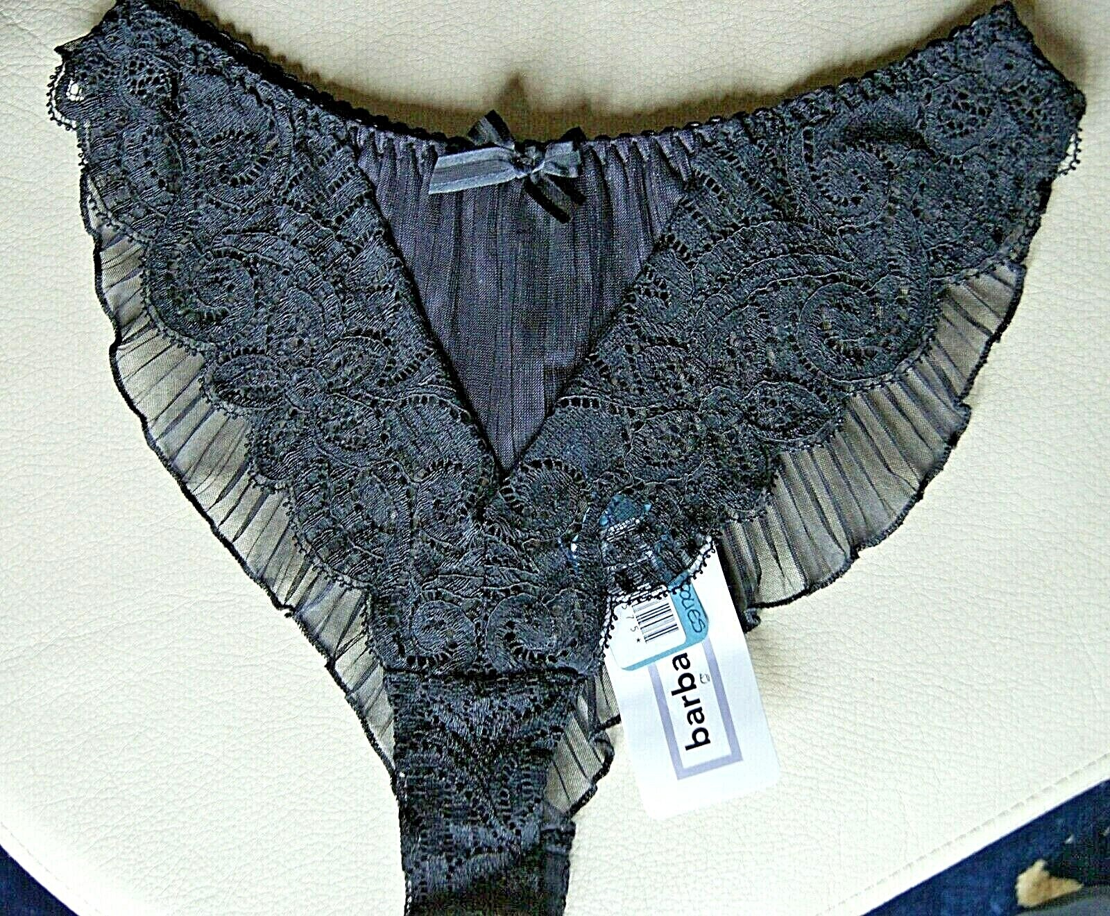 Barbara Black “Follies” High Leg Pleated Fan Backed Briefs