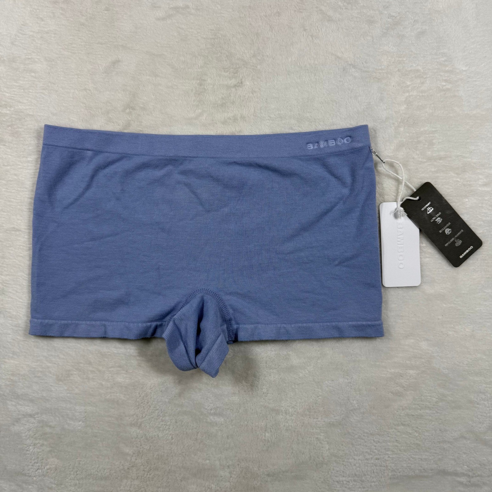 Bamboo Underwear Womens Blue Boy Short Boxer Brief XS/S NWT Eco Friendly Soft