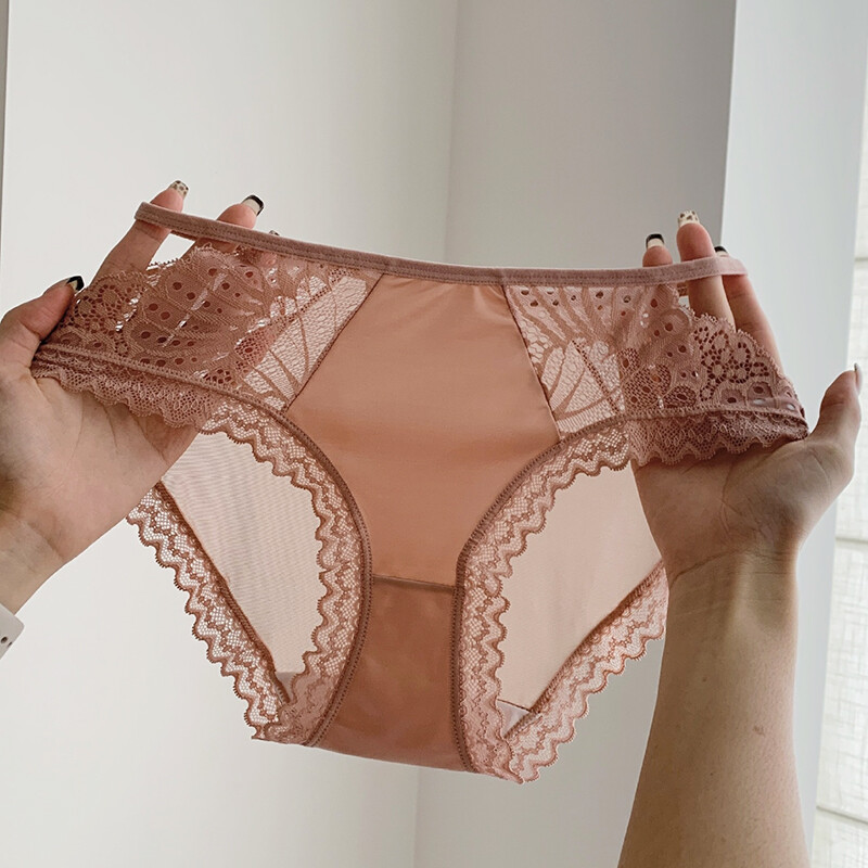 5pack Lot Womens Sexy Panties Lingeries Satin Briefs Lace Sheer French Underwear
