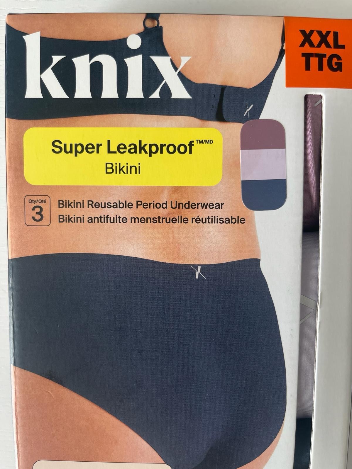 “Knix Super Leakproof Bikini Period Underwear 3-Pack New M L XL 2XL Reusable