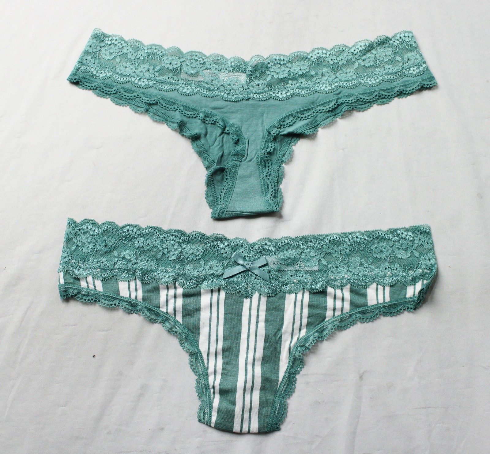 Honeydew Women’s Ahna Thong 2-Pack BL1 Jade Mist/Jade Mist Cream Stripe Size M/L