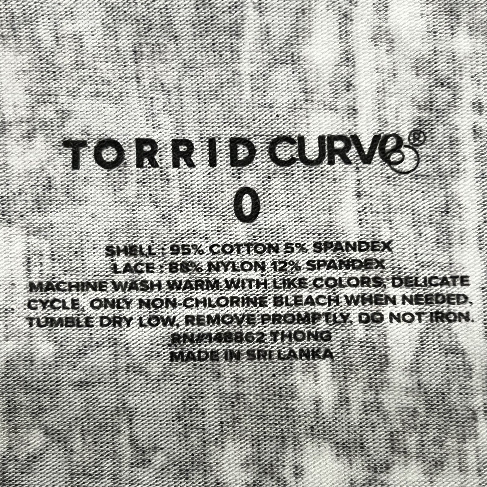 NWT TORRID Thong Pantie Underwear 0X-1X-2X-3X-4X Jersey Lace Black White