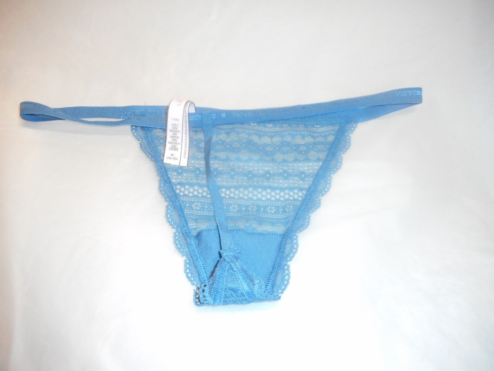 N/WO/T Victoria’s Secret Women’s Blue Lace V String Panty MEDIUM