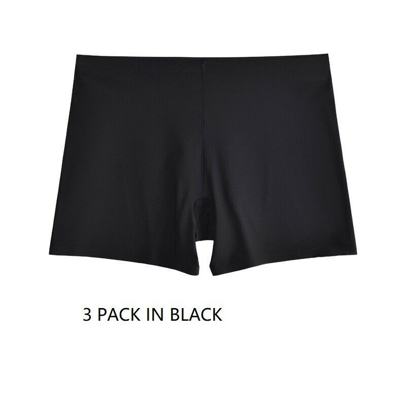 3 PACK Womens Seamless Safety Short Pants Boxer Women Plus Size Knickers Boxers