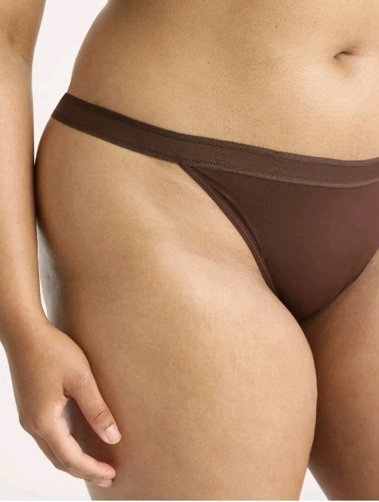 Joyspun Women’s XS 0-2 Hosiery String Bikini Panties 3-PACK Beige Brown #10726