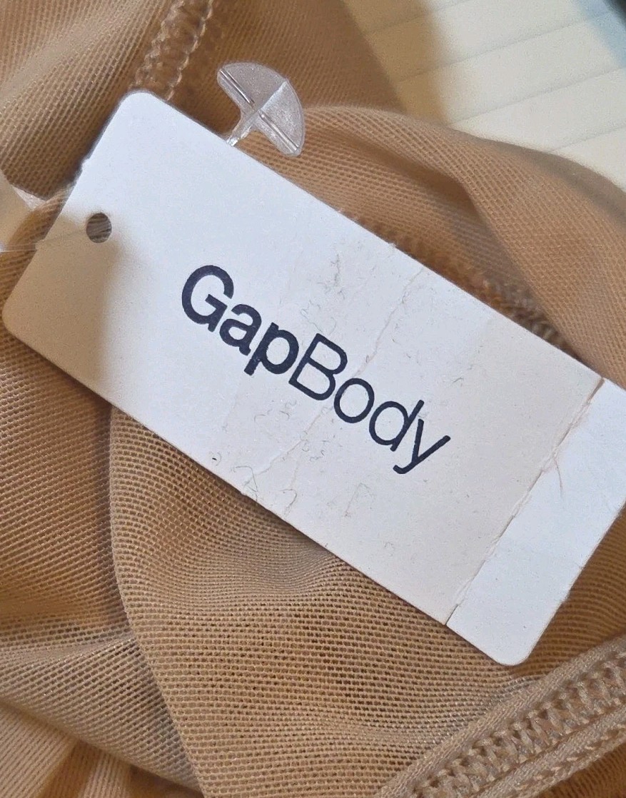 NWT GAP Body Mesh High Rise Thong Womens Size XL Mesh Stretch Panties Beige
