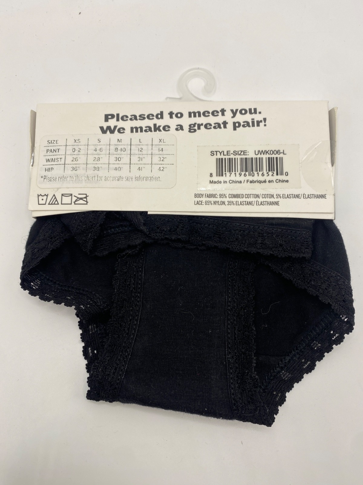 Sock It To Me Bad Ass Ladies Panty Low Rise Bikini Cotton Lace Size Large