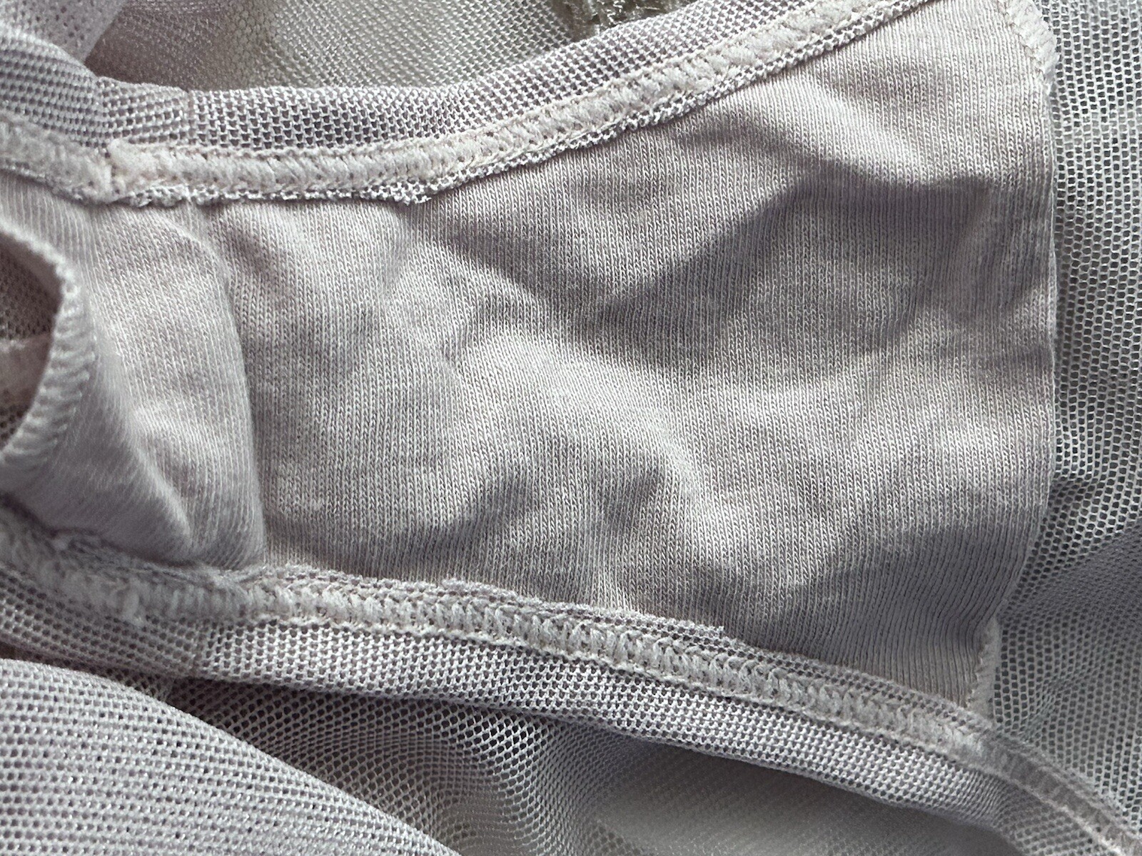 Le Mystere Cheeky Panty Size XL Sheer Pink Nude Lace White Bows