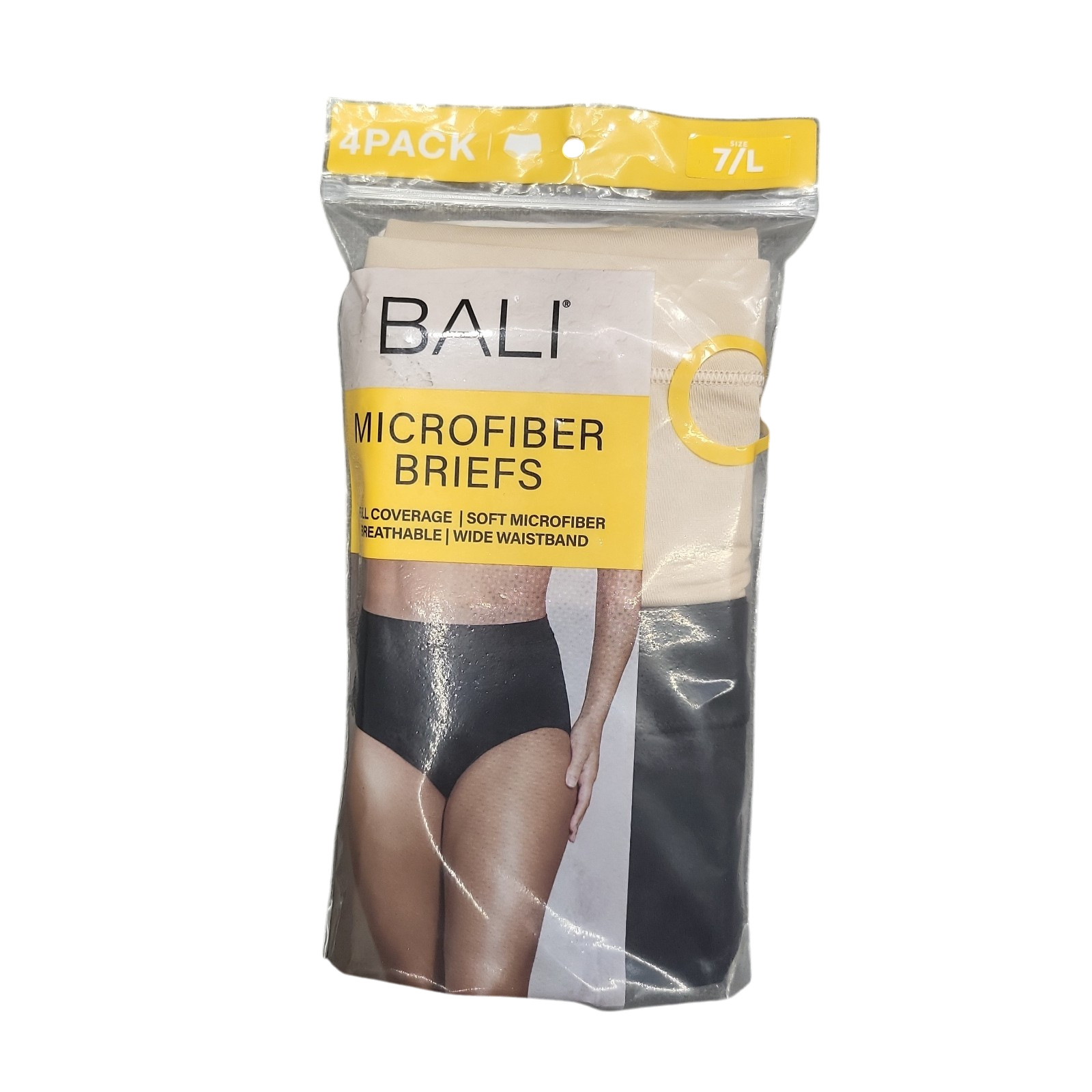 Bali Womens 4 Pack of Seamless Microfiber Briefs Underwear Panties Size 7/L