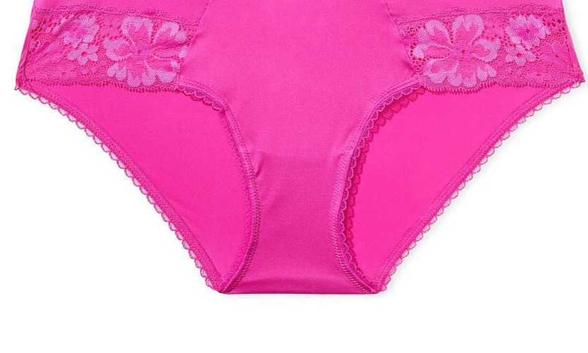 M Hot Fuchsia Pink Floral Lace Leg Trim Body by Victorias Secret Hiphugger Panty