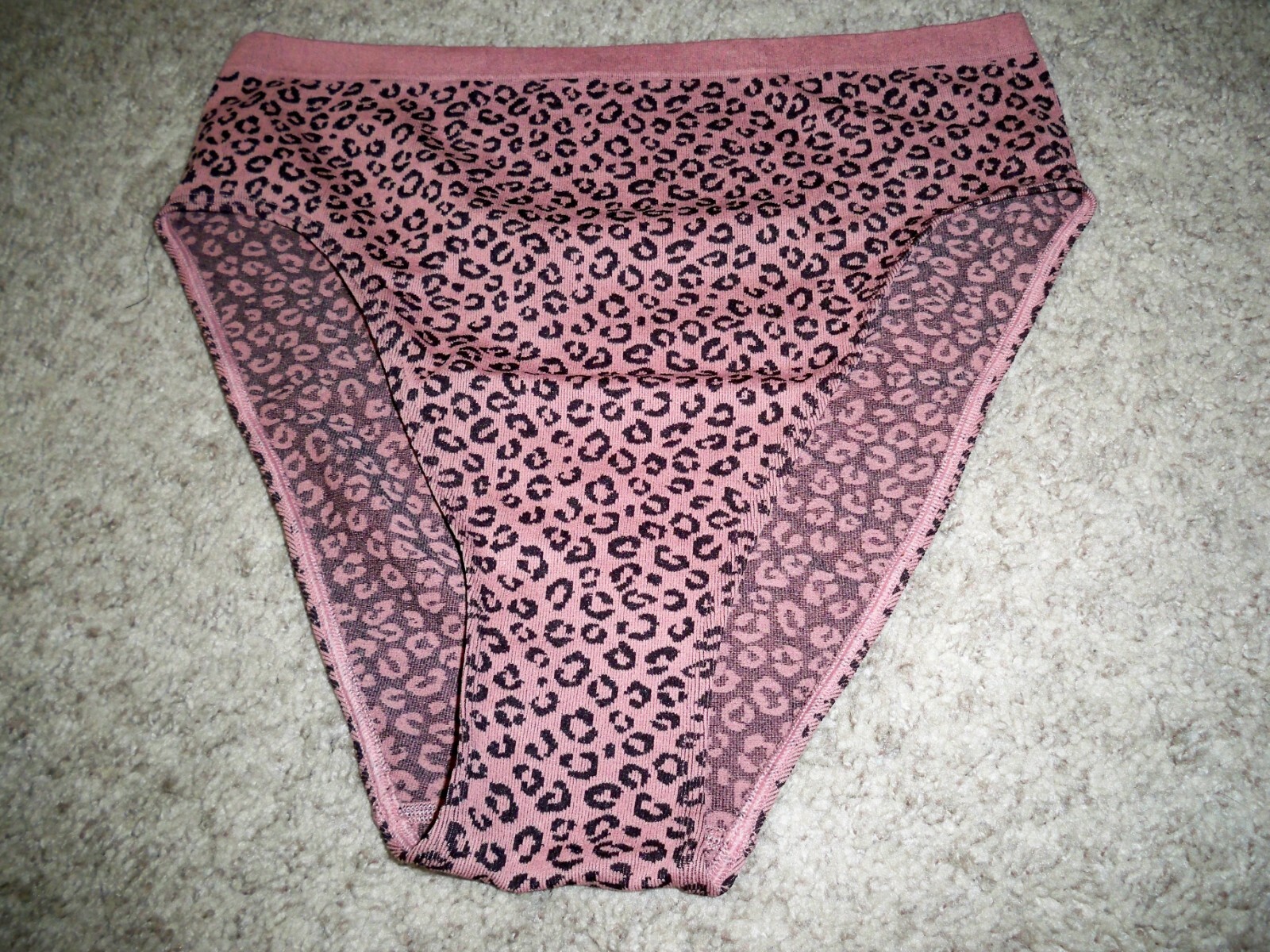 VICTORIAS SECRET CHEEKY HIGH WAIST ROSE CLAY ANIMAL PRINT LARGE NEW