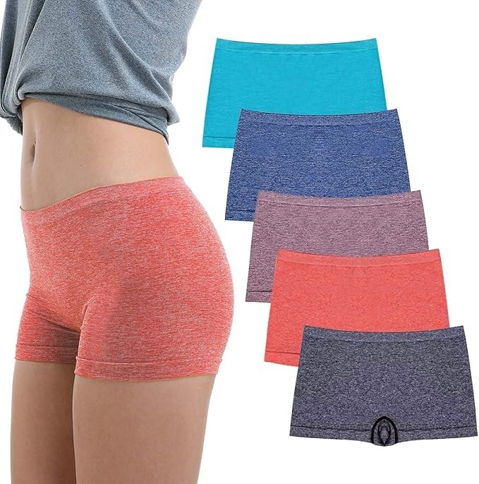 R RUXIA Women’s Boyshort Panties Seamless Nylon Underwear Stretch Boxer Briefs 5