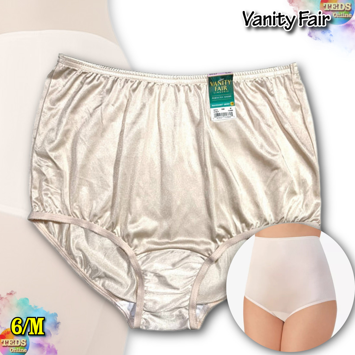 NWT Vanity Fair Women’s 6/M Perfectly Yours Ravissant Full Brief Underwear 15712