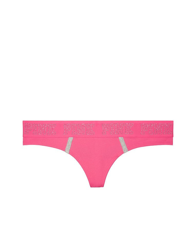 Victoria’s Secret PINK Logo Thong Panty Pink Glitter