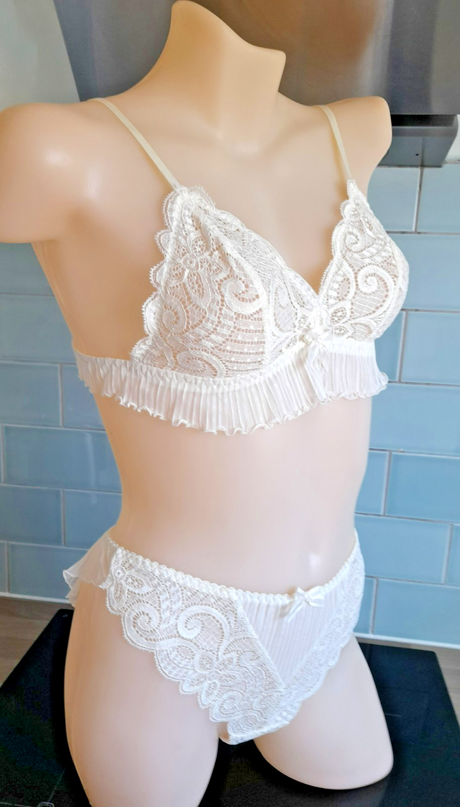 Barbara Ivory “Follies” High Leg Pleated Fan Backed Briefs