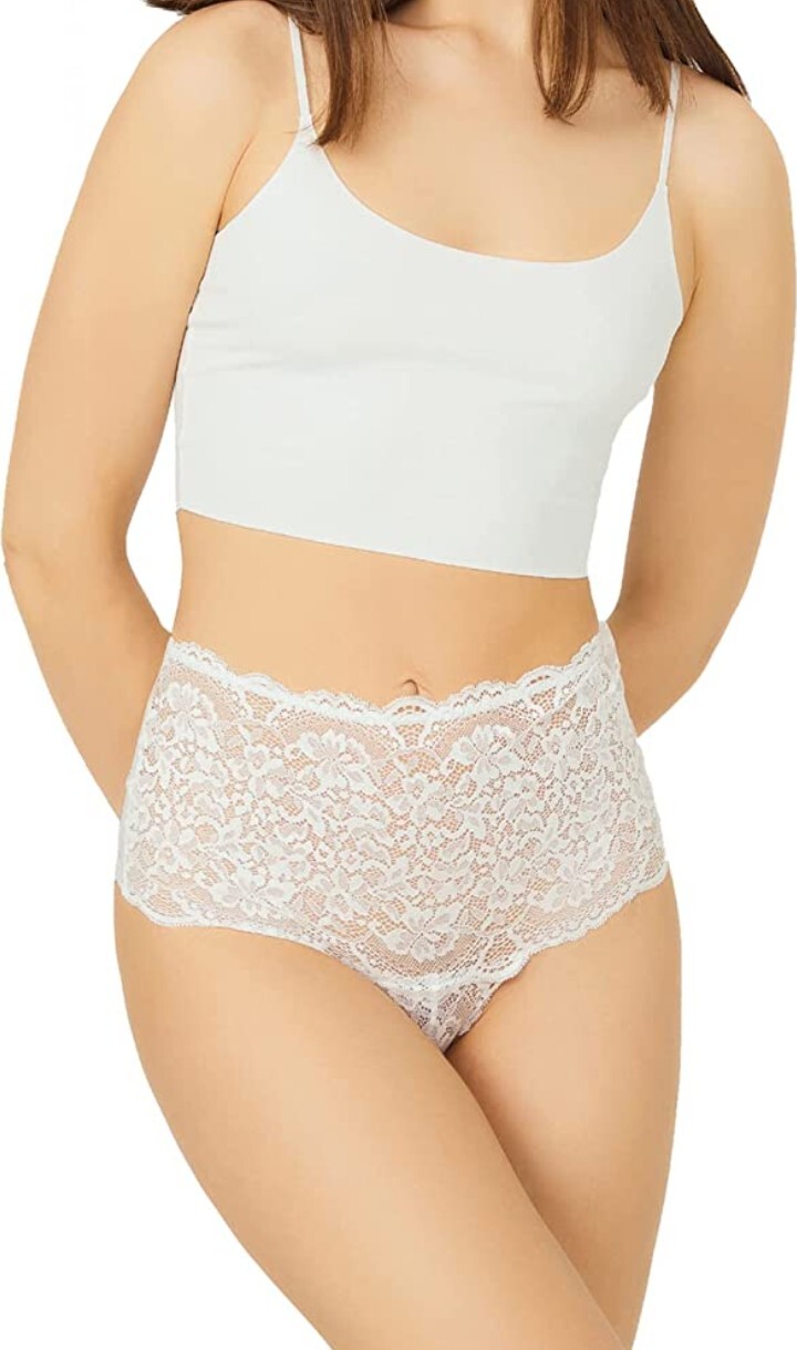Cottonhill Underwear High Waisted Lace Panties, Sexy Thongs for Women