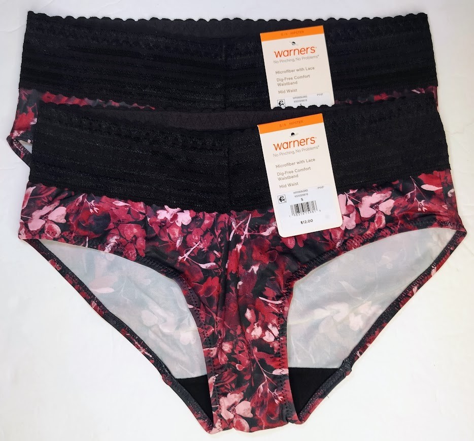 Warner’s No Pinching No Problems Hipster Panty 5609J Water Garden 5/S Set 2