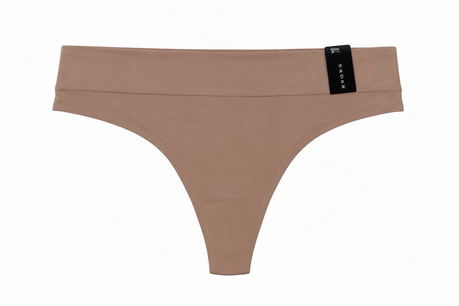 NEW Natori Bliss Flex Cotton Thong Cafe Size L 771276 Minimalist No Show