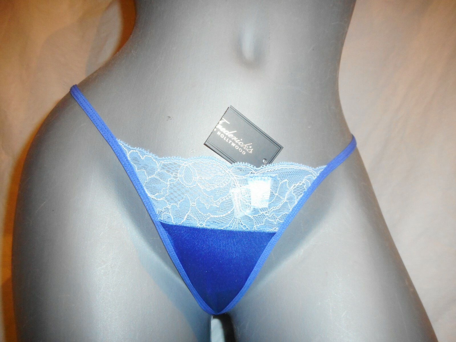 Frederick’s Of Hollywood Blue/White Floral G Sring Panty Sizes M,L,& XL